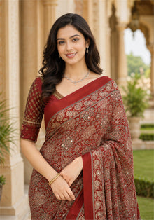 Ajrakh Saree