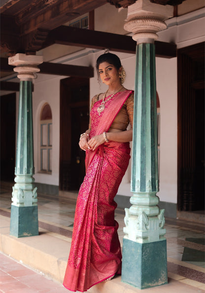 Premium Bridal Saree - Red and Gold - VIA-1-2601 - view 1