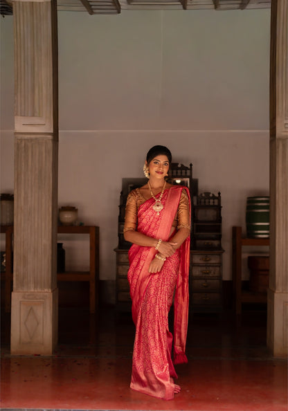 Premium Bridal Saree - Red and Gold - VIA-1-2601 - view 11