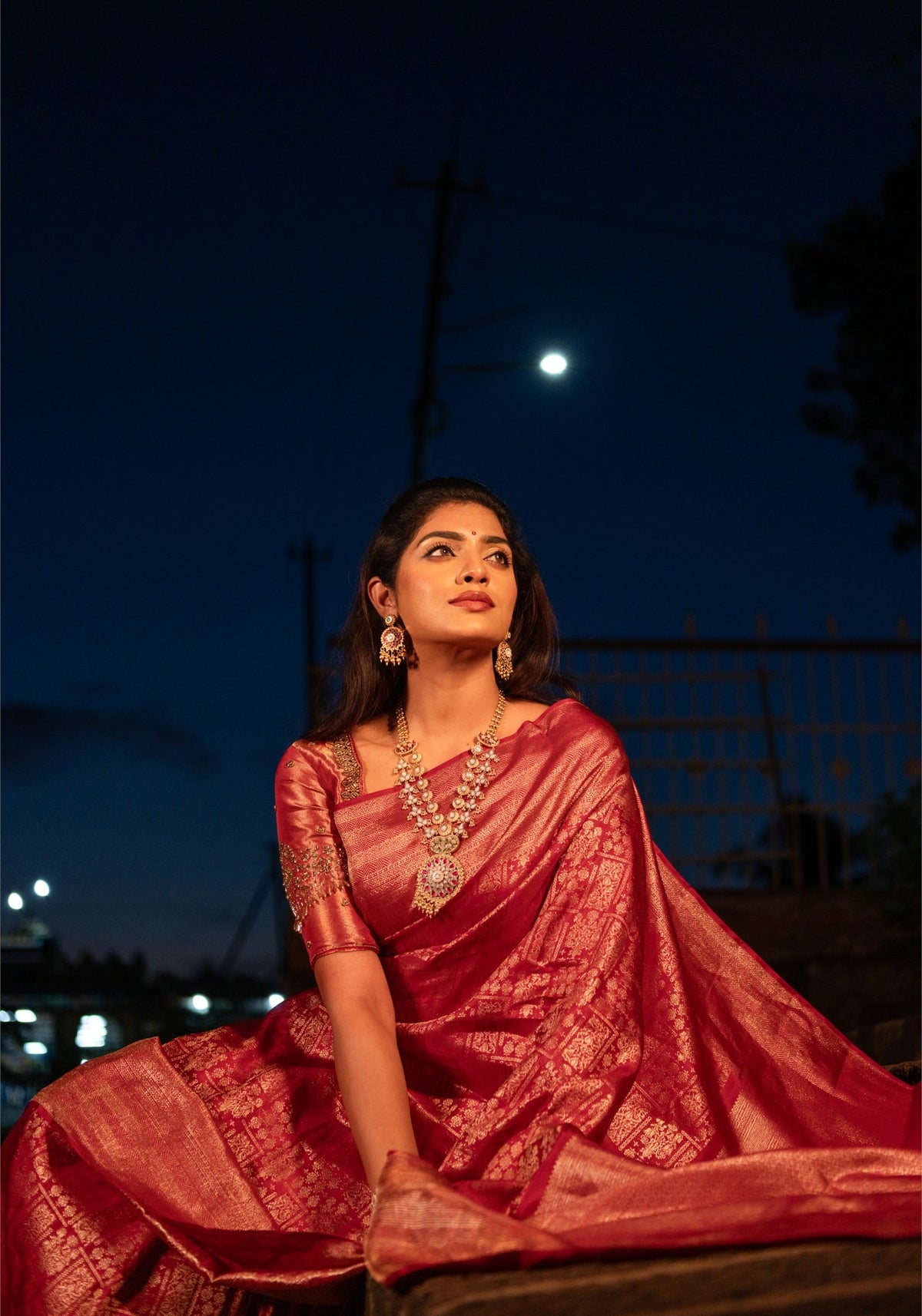 Premium Bridal Saree - Red and Gold - VIA-1-2602 - view 6