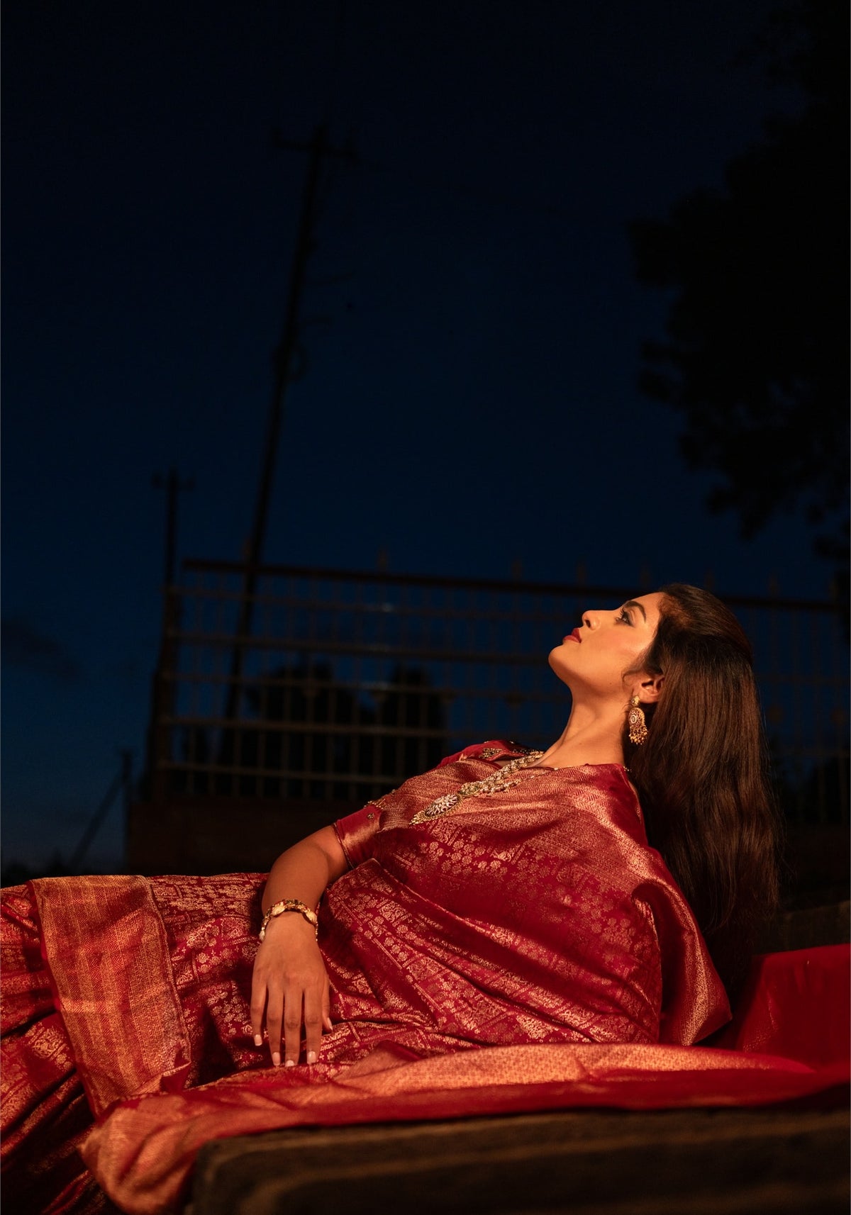 Premium Bridal Saree - Red and Gold - VIA-1-2602 - view 8